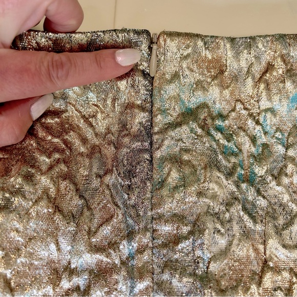Zara Jacquard Foil Gold Mini Skirt - Picture 5 of 8